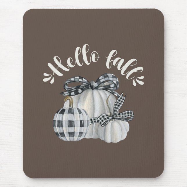 Three Pumpkins Hello Fall Mouse Mat (Front)