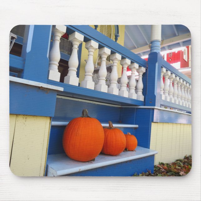 Three Pumpkins on a Step - Martha's Vineyard Mouse Mat (Front)
