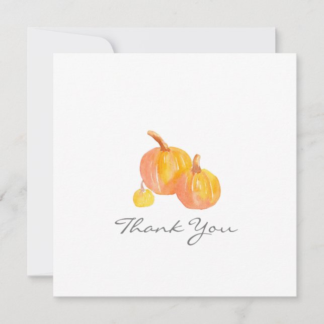 Three Pumpkins Thank You Card (Front)