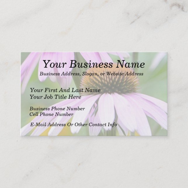 Three Purple Coneflowers Business Card (Front)