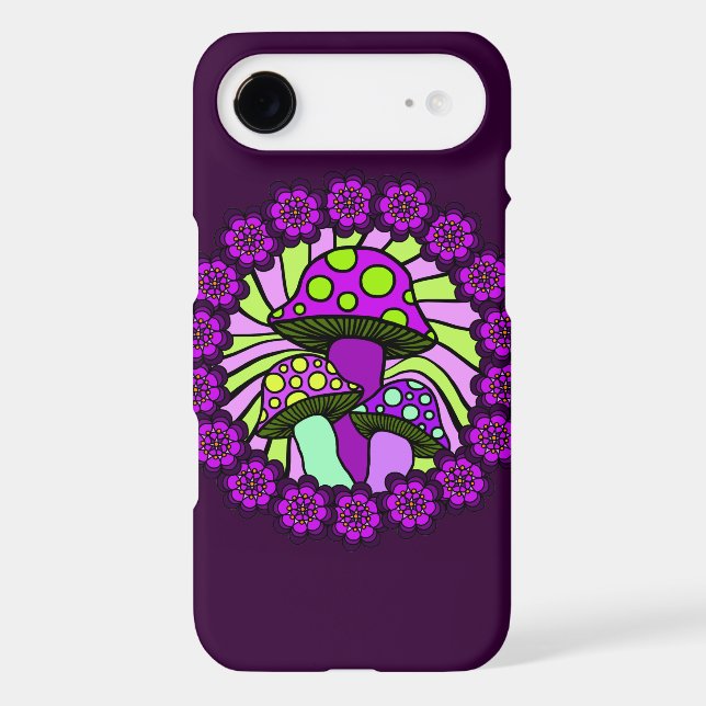 Three Purple Mushrooms Phone Case (Back)