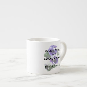 Three Purple Pansies in a Row Wedding Products Espresso Cup