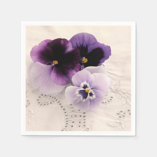 Three purple pansies napkin (Front)