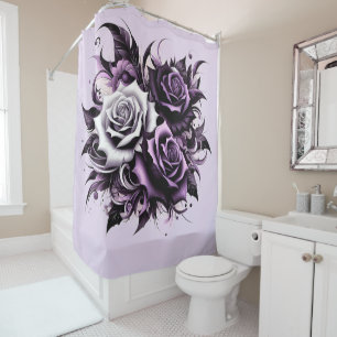 Three Purple Roses Shower Curtain