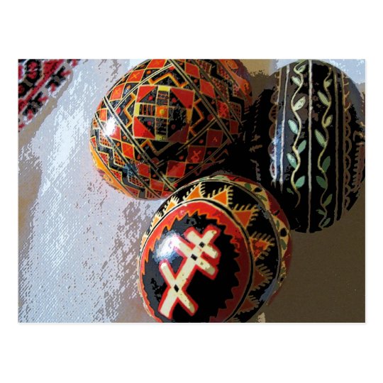 Three Pysanky Postcard