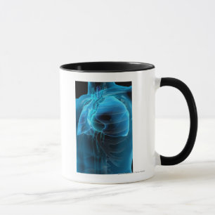 Three quarter view of the heart and lungs mug