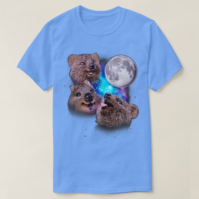Three Quokkas Howl at the Moon T-Shirt (Design Front)