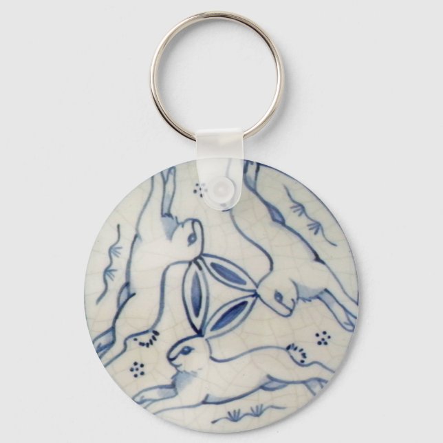 Three Rabbits, Ancient Design on Keychain (Front)