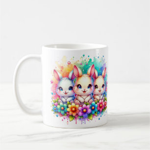 Three rabbits coffee mug