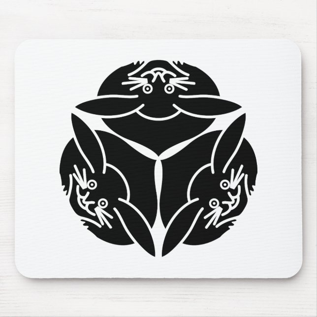 Three rabbits mouse mat (Front)