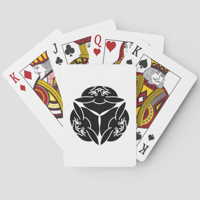 Three rabbits playing cards (Back)