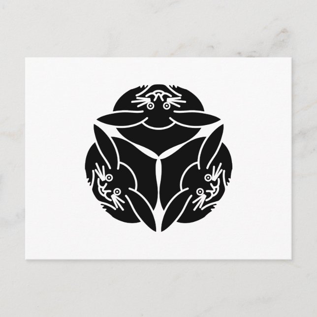 Three rabbits postcard (Front)