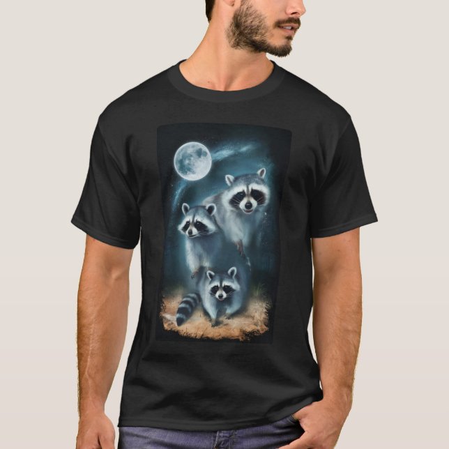 Three Raccoons Vintage Moon Tee (Front)