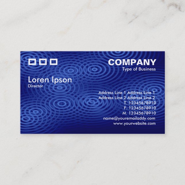 Three Rectangles - Electric Rain Blue Business Card (Front)