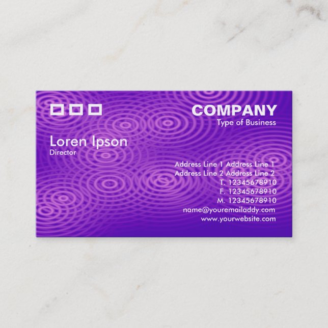 Three Rectangles - Electric Rain Purple Business Card (Front)