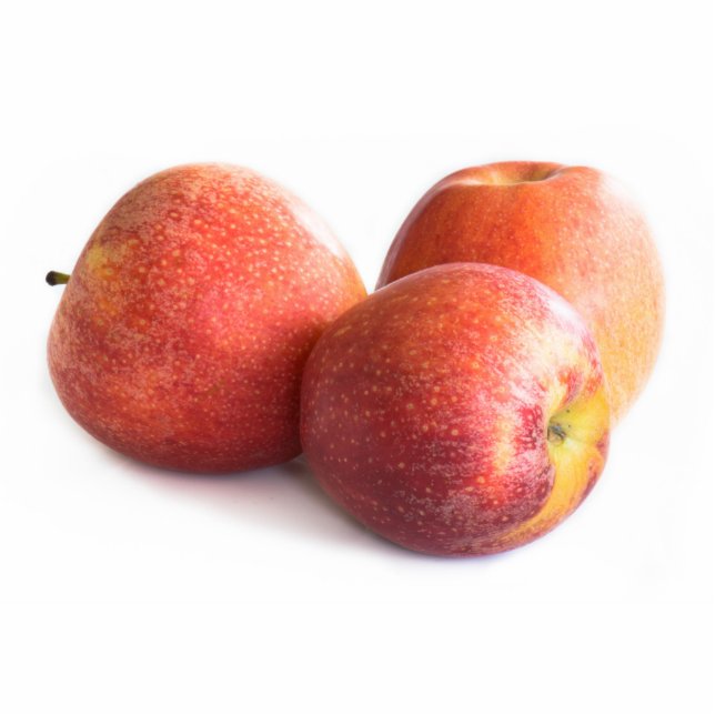 Three red apples standing photo sculpture (Front)