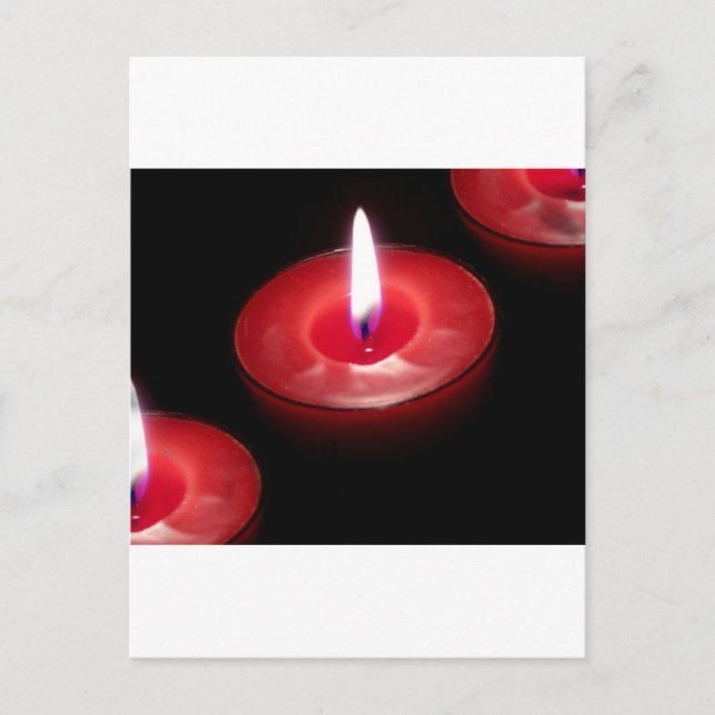 Three Red Candles Postcard (Front)