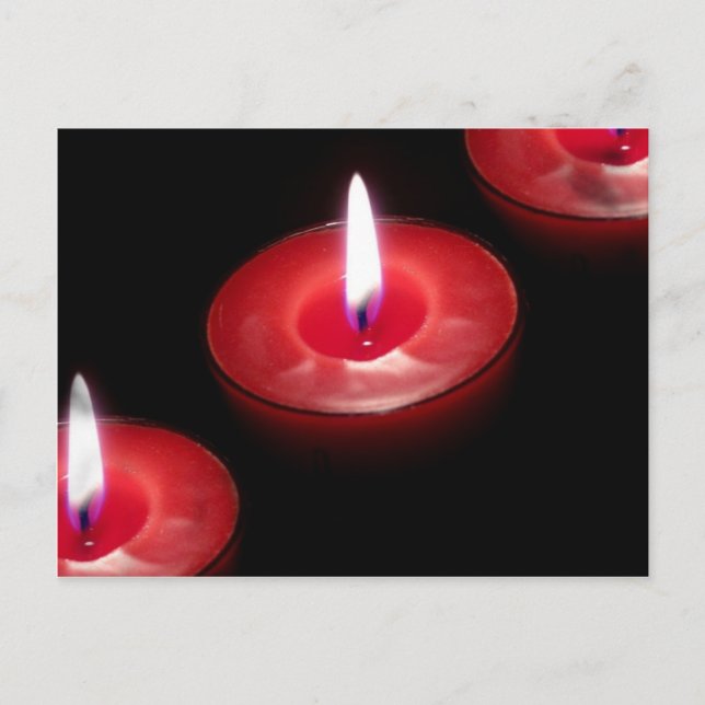 Three Red Candles Postcard (Front)