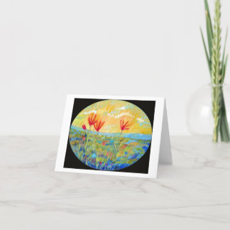 'Three Red Flowers' Greeting Card