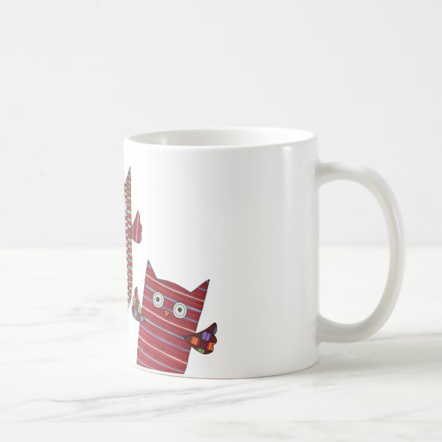 Three Red Owls Coffee Mug (Right)