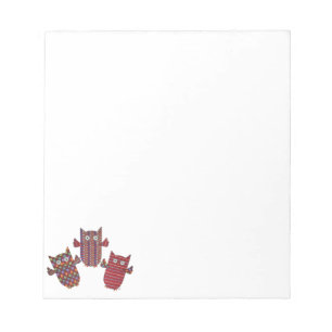 Three Red Owls Notepad