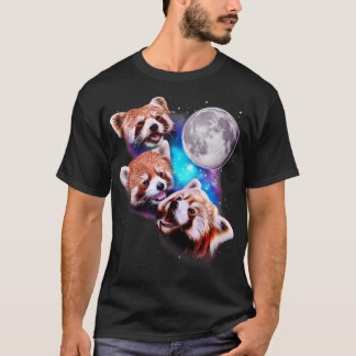 Three Red Pandas Howl at the Moon T-Shirt
