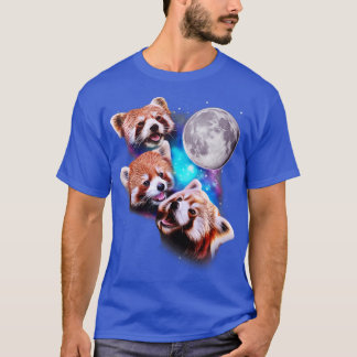 Three Red Pandas Howl at the Moon T-Shirt
