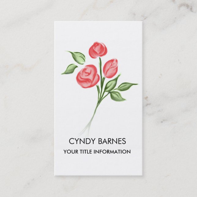 Three Red Roses Business Card (Front)