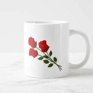 Three Red Roses Large Coffee Mug