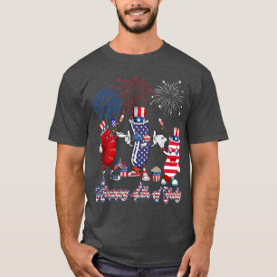 Three Red White Sausages And Blue Sausage Firework T-Shirt