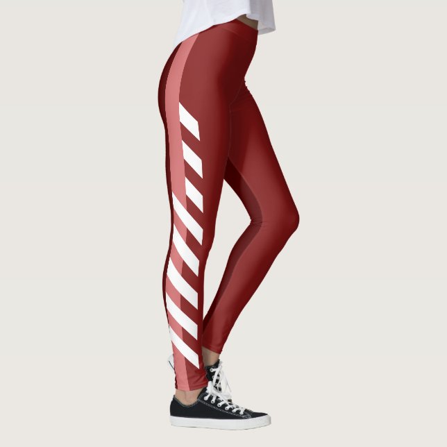Three Reds Striped Leggings (Right)