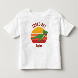 Three Rex 3rd Birthday Dinosaur Fun Gender Neutral Toddler T-Shirt