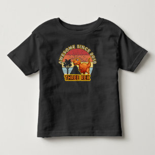 Three Rex 3rd Birthday Gifts 2018 Dinosaur 3 Year Toddler T-Shirt