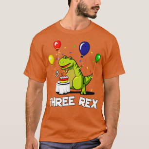 Three Rex 3rd Birthday Party TRex Dinosaur T-Shirt