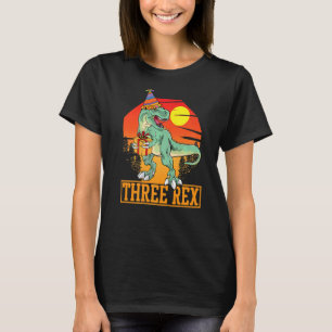 Three Rex 3rd Birthday Third Dinosaur 3 Year Old T-Shirt
