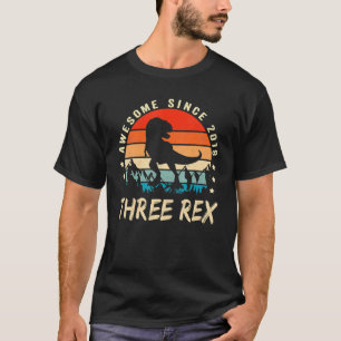 Three Rex 3rd Birthday Third Dinosaur 3 Year Old T-Shirt
