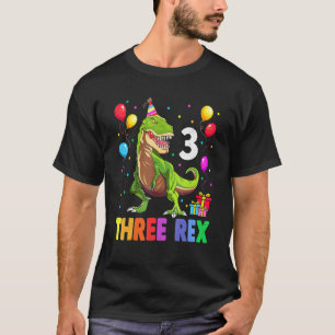 Three Rex Birthday 3 Year Old Dinosaur 3rd T Trex T-Shirt