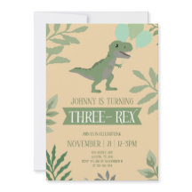 Three-Rex Birthday Invitation