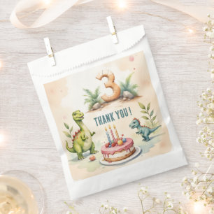 Three-Rex Dinosaur 3rd Birthday Favour Bags