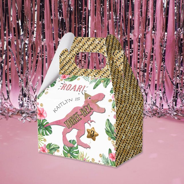 Three-Rex Dinosaur 3rd Birthday Favour Box (Creator Uploaded)