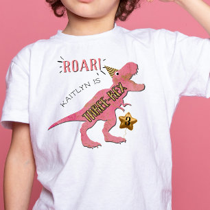 Three-Rex Dinosaur 3rd Birthday Toddler T-shirt