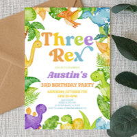 Three Rex Dinosaur 3rd Third Birthday Party