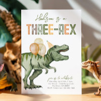 Three-Rex Dinosaur Birthday Invitation
