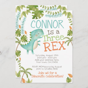 Three Rex Dinosaur Invitation