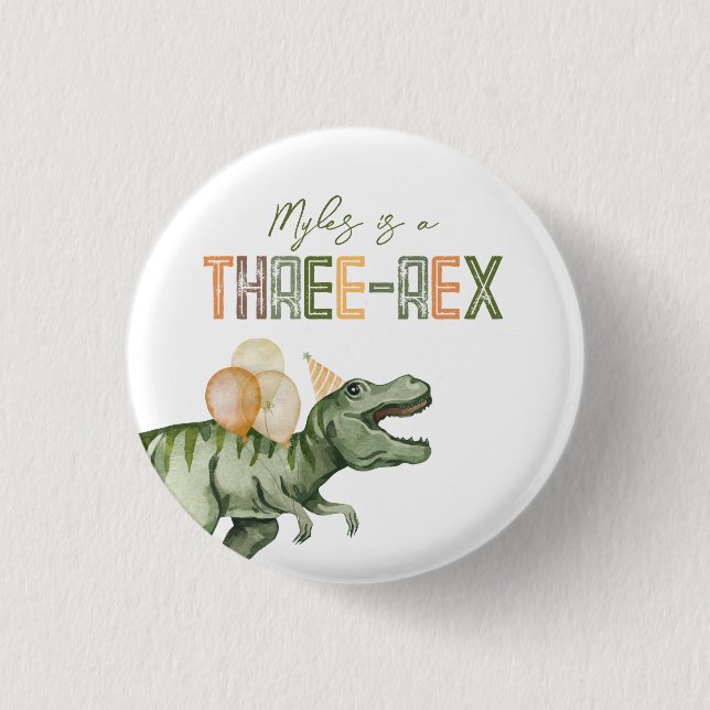 Three-Rex Party Button (Front)
