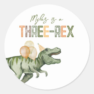 Three-Rex Party Stickers 