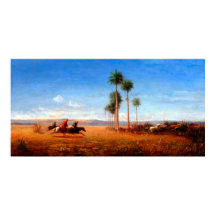 Three Riders Galloping across a Plain