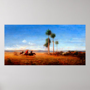 Three Riders Galloping across a Plain  Poster