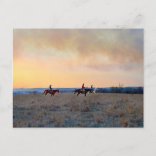 Three Riders in the Flint Hills of Kansas Postcard