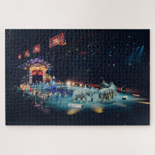 Three Ring Circus Elephants Arena Jigsaw Puzzle